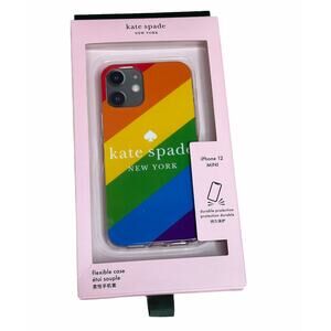 Kate Spade iphone 12 MINI phone case Rainbow multicolor new